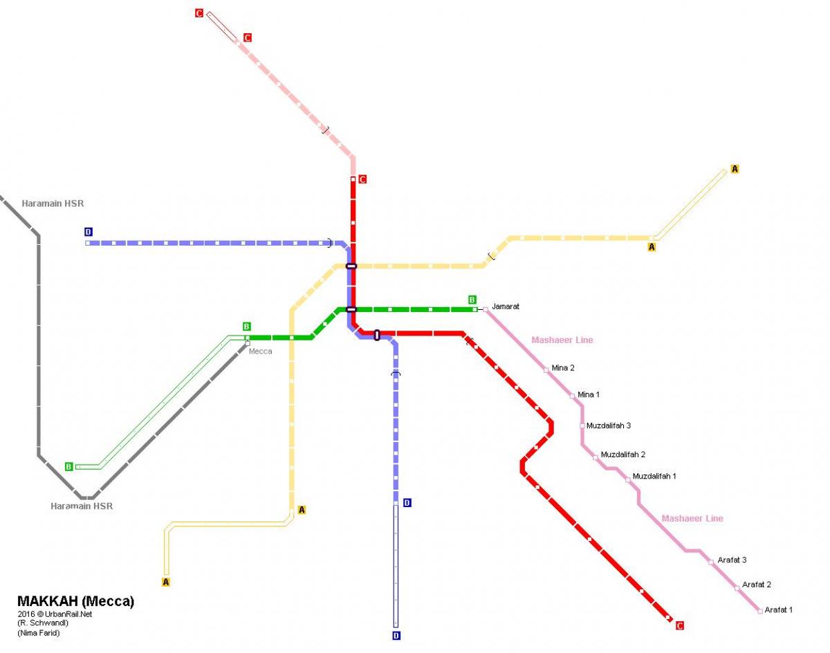 नक्शे के मक्का मेट्रो 