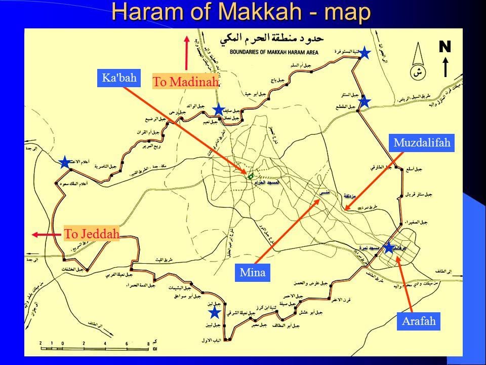 नक्शे के हरम की सीमा 