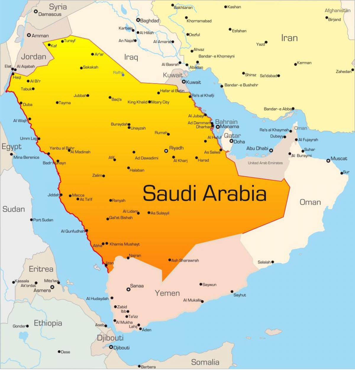 मक्का सऊदी अरब के नक्शे